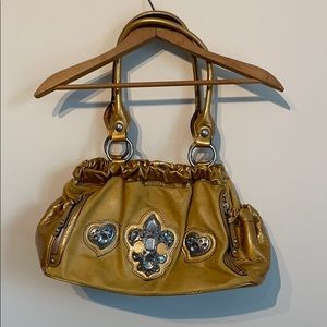 Golden shoulder bag Kathy Van Zeeland